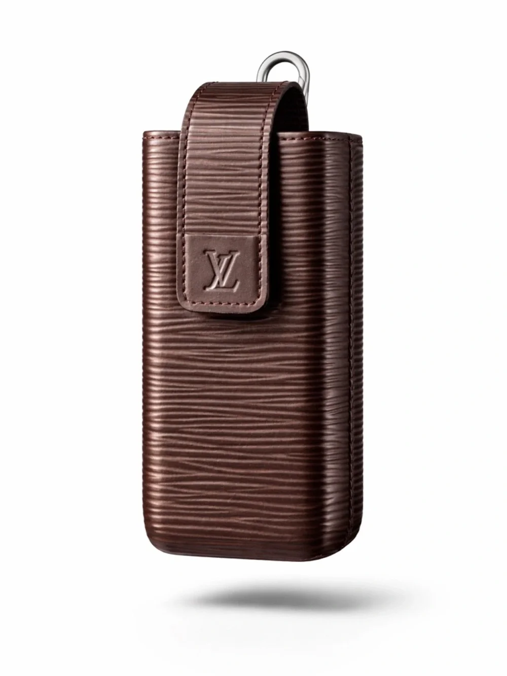 Authentic Louis Vuitton Brown Epi Leather Vertical Phone Case with Strap